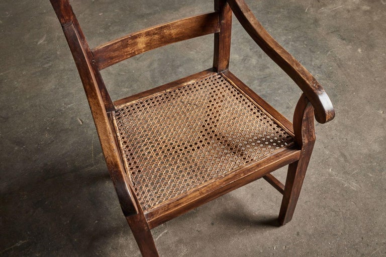Philippine Nara Wood Arm Chair with Cane Seat For Sale at 1stDibs