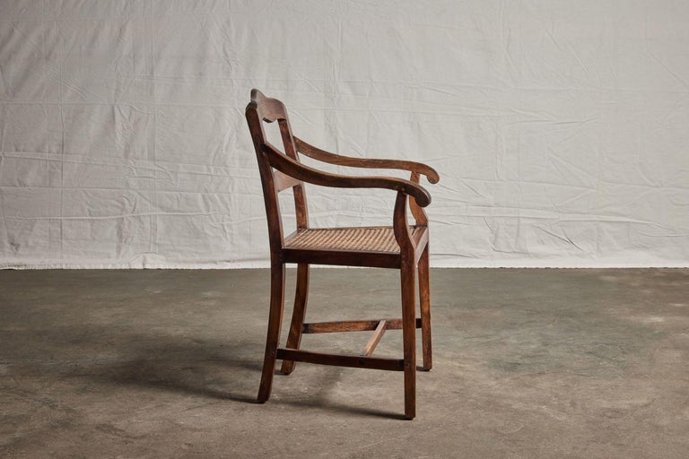 Philippine Nara Wood Arm Chair with Cane Seat For Sale at 1stDibs
