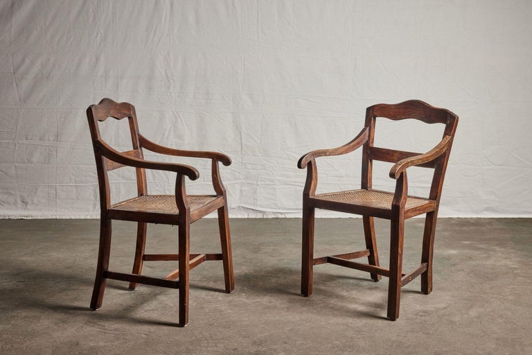 Philippine Nara Wood Arm Chair with Cane Seat For Sale at 1stDibs