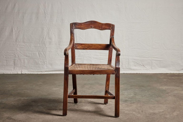 Philippine Nara Wood Arm Chair with Cane Seat For Sale at 1stDibs