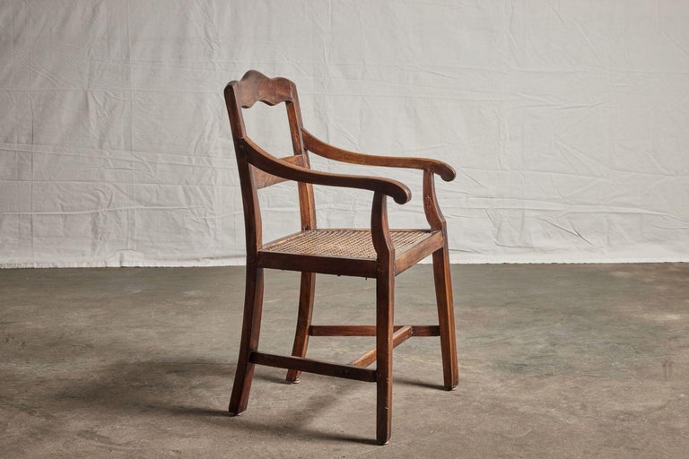 Philippine Nara Wood Arm Chair with Cane Seat For Sale at 1stDibs