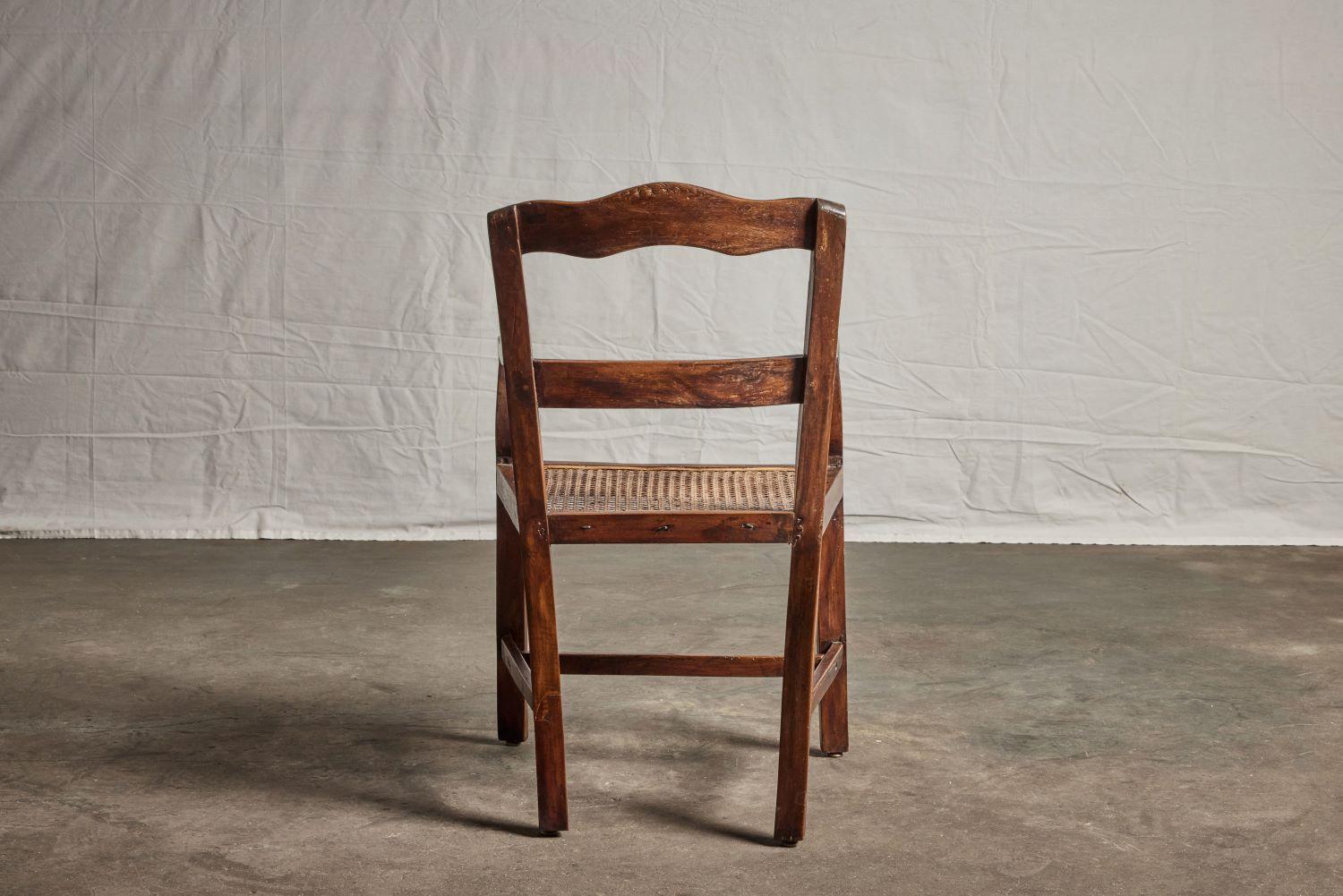 Chinese Philippine Nara Wood Arm Chair with Cane Seat