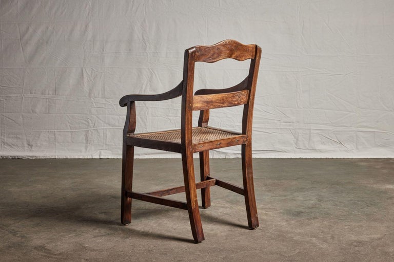 Philippine Nara Wood Arm Chair with Cane Seat For Sale at 1stDibs
