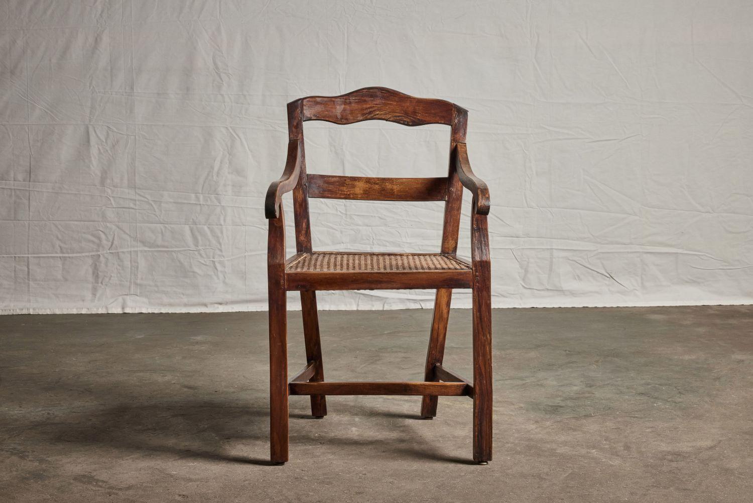 Philippine Nara Wood Arm Chair with Cane Seat 1