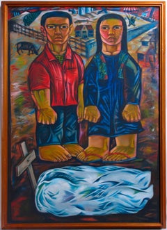 Philippine Oil Painting on Canvas by Nunelucio Alvarado, 1984