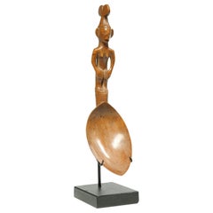 Philippine Wood Spoon with Standing Figure, Early 20th Century
