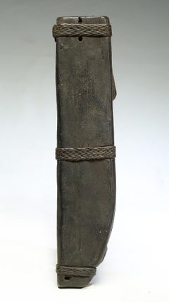 Philippine Wood Sword Scabbard with Standing Figure, Rattan Wraps
