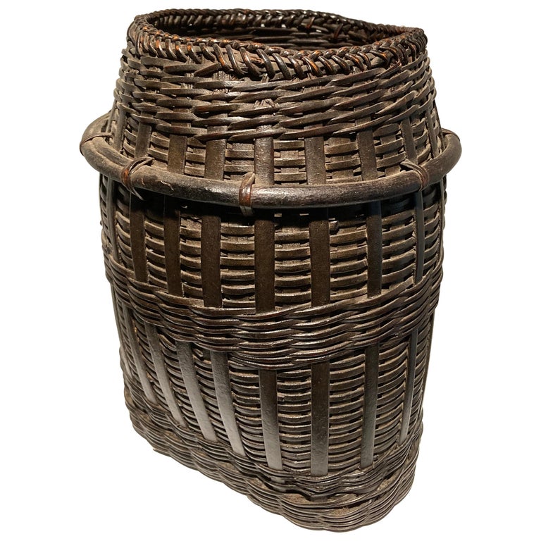 Philippine Woven Rattan Basket For Sale at 1stDibs