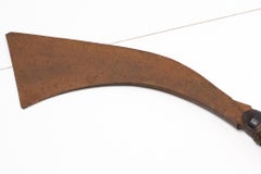 Philippines 19th Century Panabas Iron Sword With Carved Wood And Rattan Handle