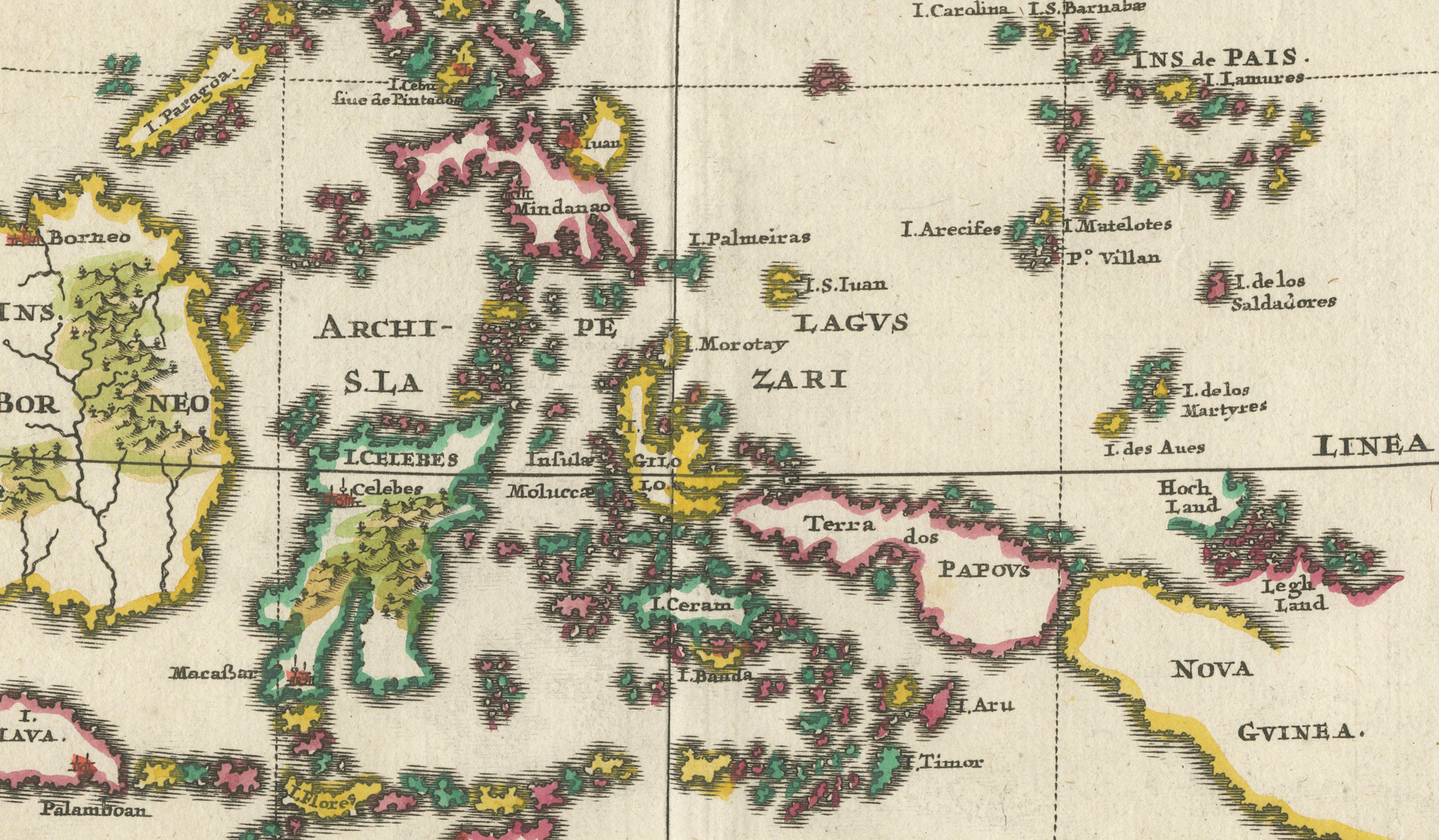 Philippines, China, Japan & Korea – Jesuit Map with Guam Inset, Scherer c.1700