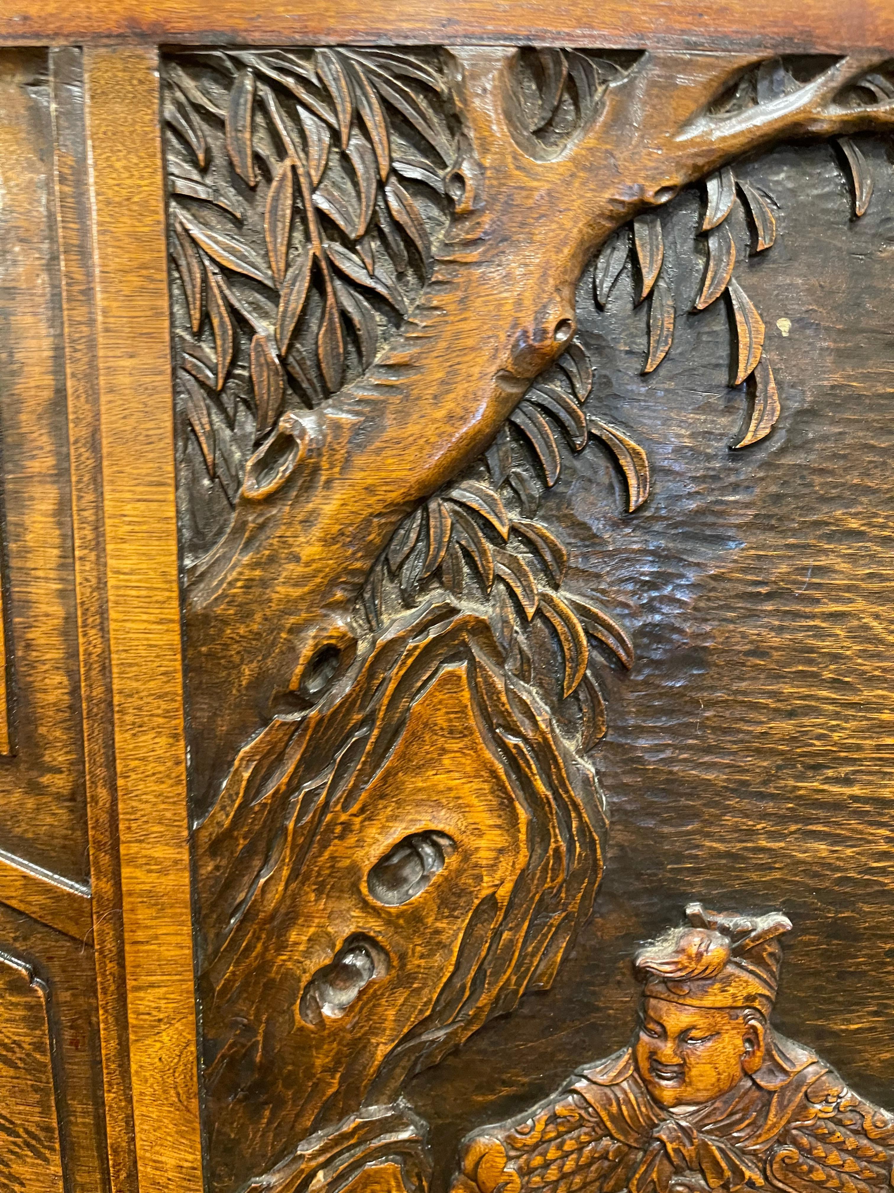 Philippines Hand Crafted Solid Mahogany Carved Screen Panel, Mid 20th