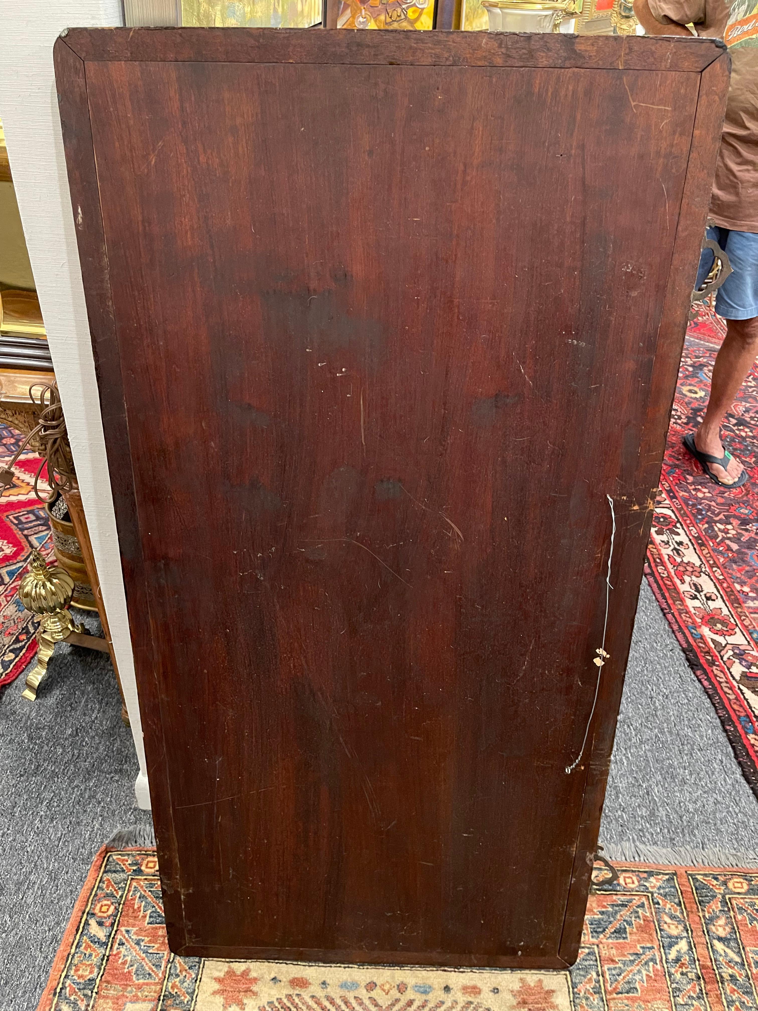 Philippines Hand Crafted Solid Mahogany Carved Screen Panel, Mid 20th