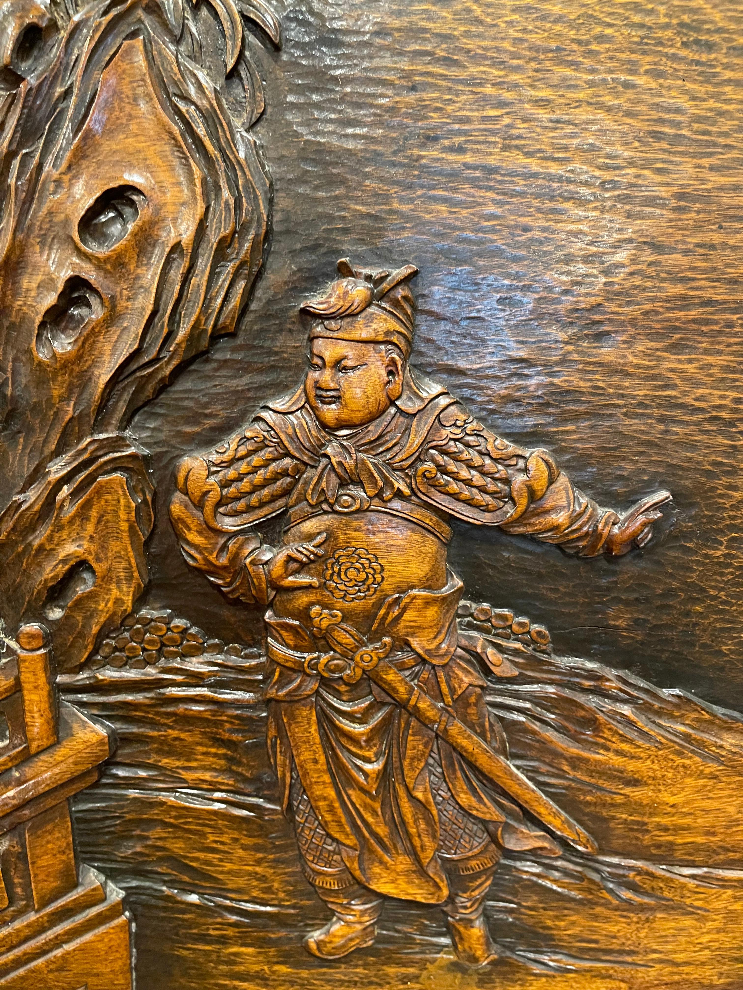 Philippines Hand Crafted Solid Mahogany Carved Screen Panel, Mid 20th