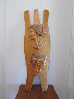 Philippines Igorot Carved Wood Head Hunters Shield