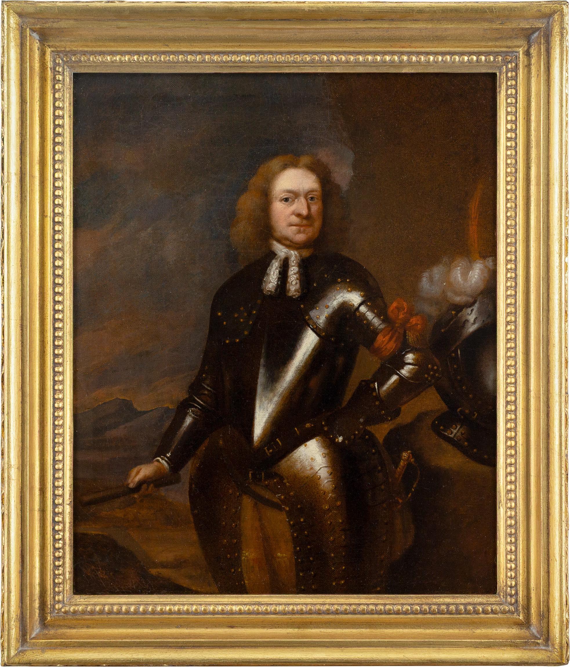 Portrait Of A Gentleman in Armour, 18th-Century Dutch Oil Painting