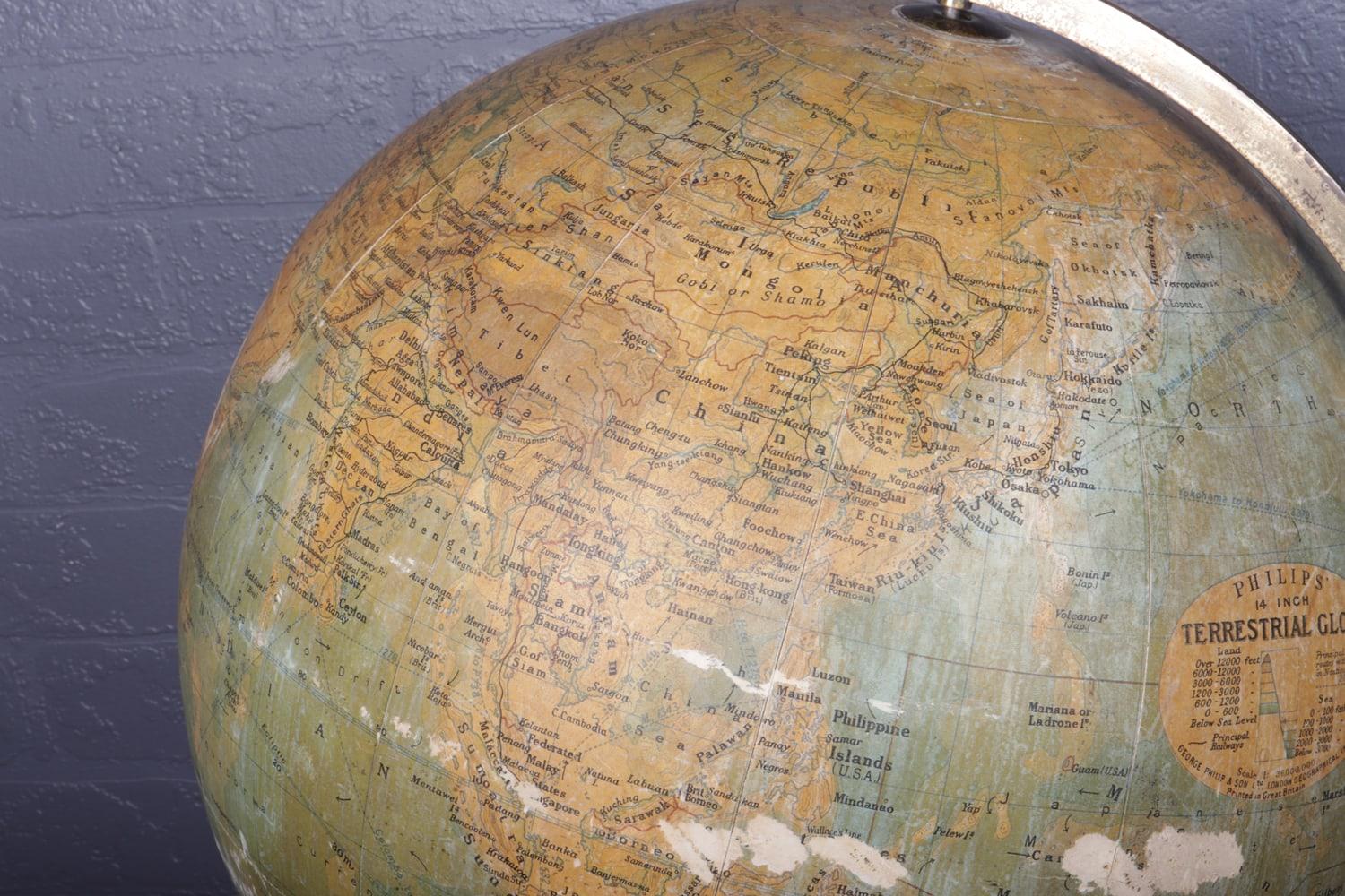 Philips Terrestrial Globe, c1920 5