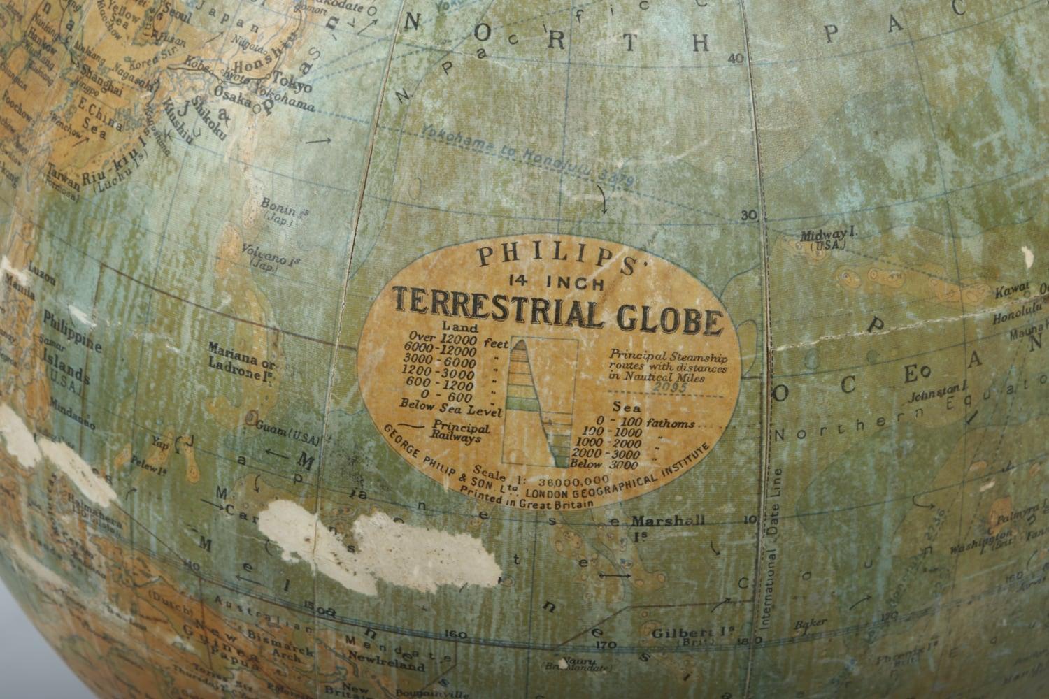 European Philips Terrestrial Globe, c1920