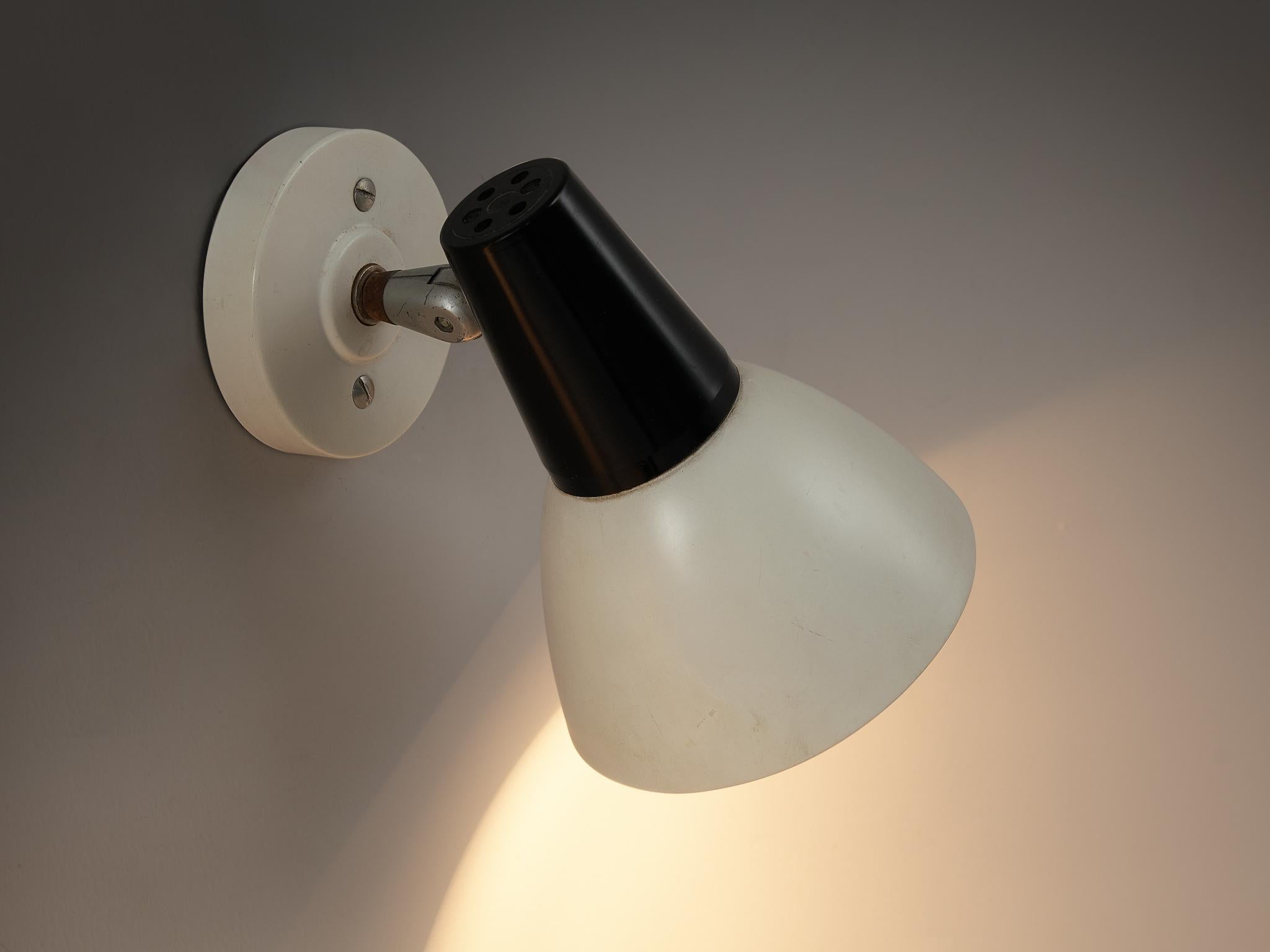 Philips Adjustable Wall Lamps in Black and White  In Good Condition For Sale In Waalwijk, NL