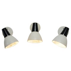 Vintage Philips Adjustable Wall Lamps in Black and White 
