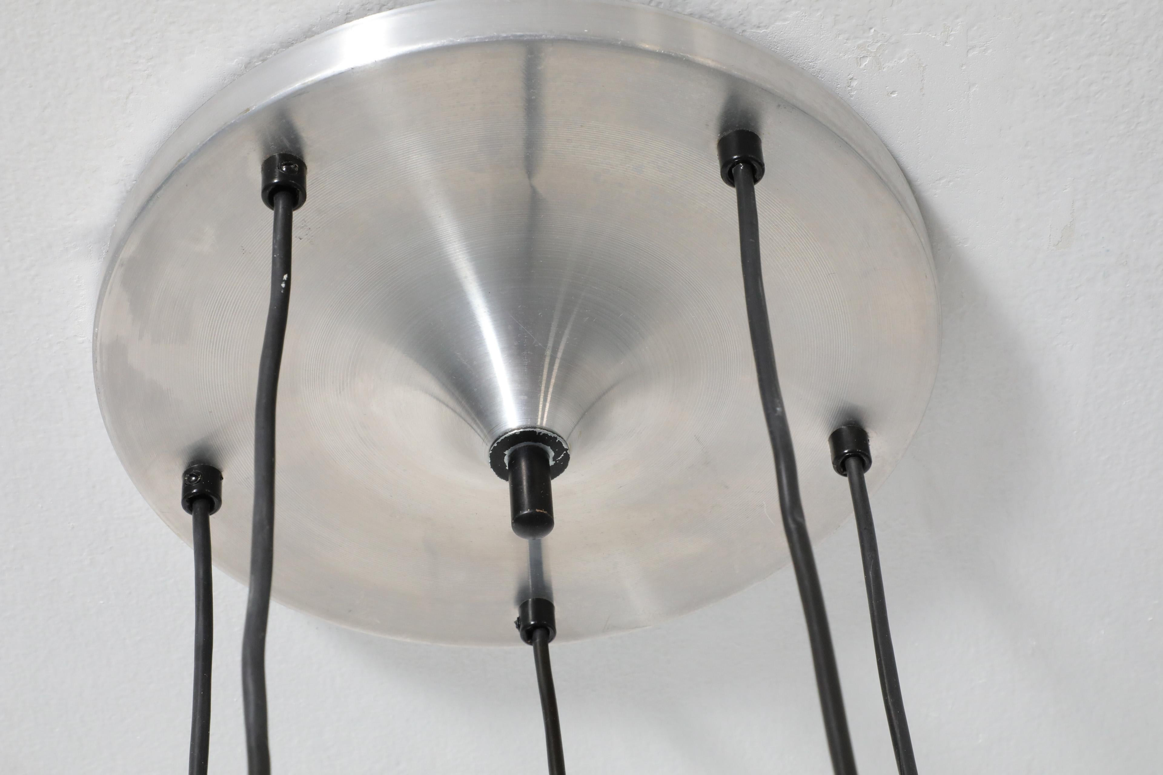 Philips zugeschrieben Hanging Chrome Tube Ceiling Light Kronleuchter im Angebot 5