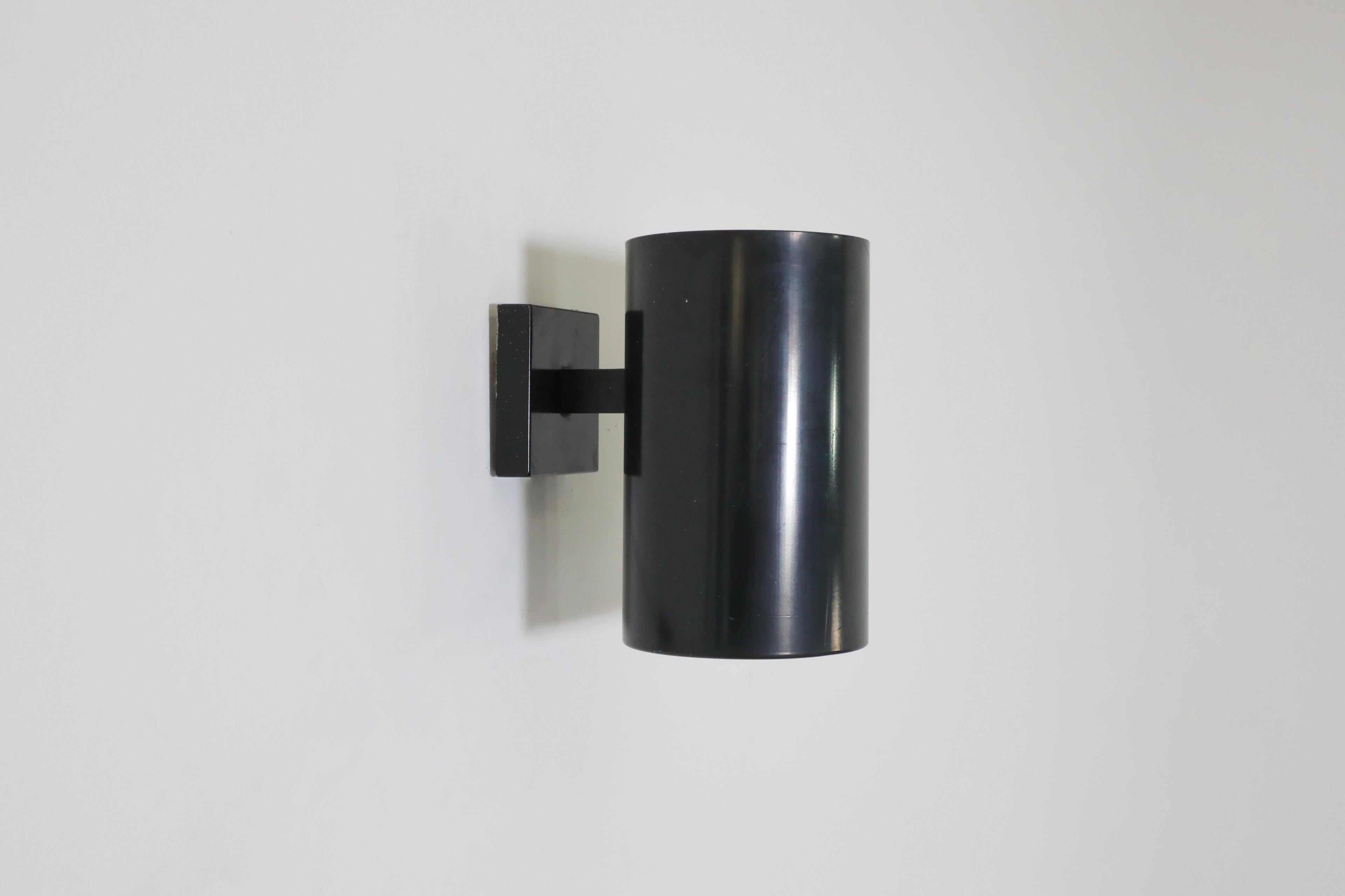 Philips Black Enameled Cylinder Wall Sconces In Good Condition For Sale In Los Angeles, CA