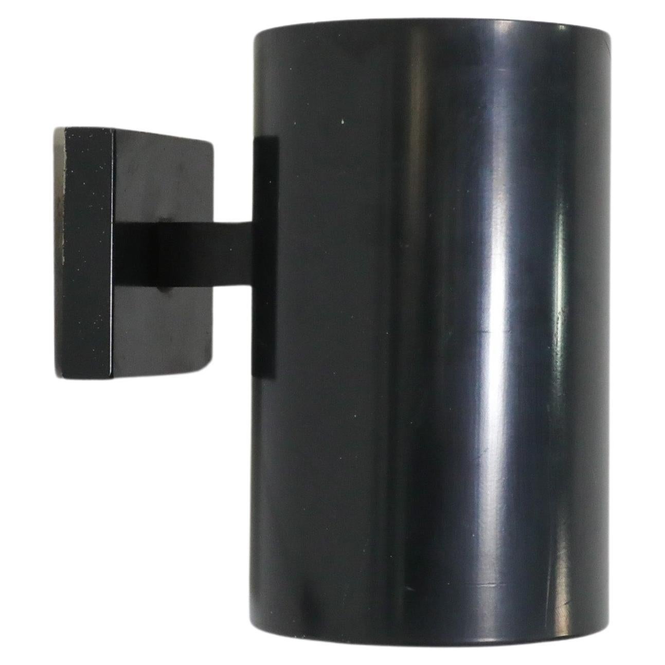 Philips Black Enameled Cylinder Wall Sconces For Sale