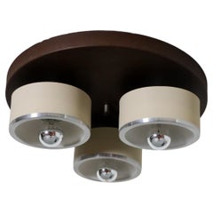 Plafonnier ou applique murale à trois ampoules émaillées Brown et Beige Philips