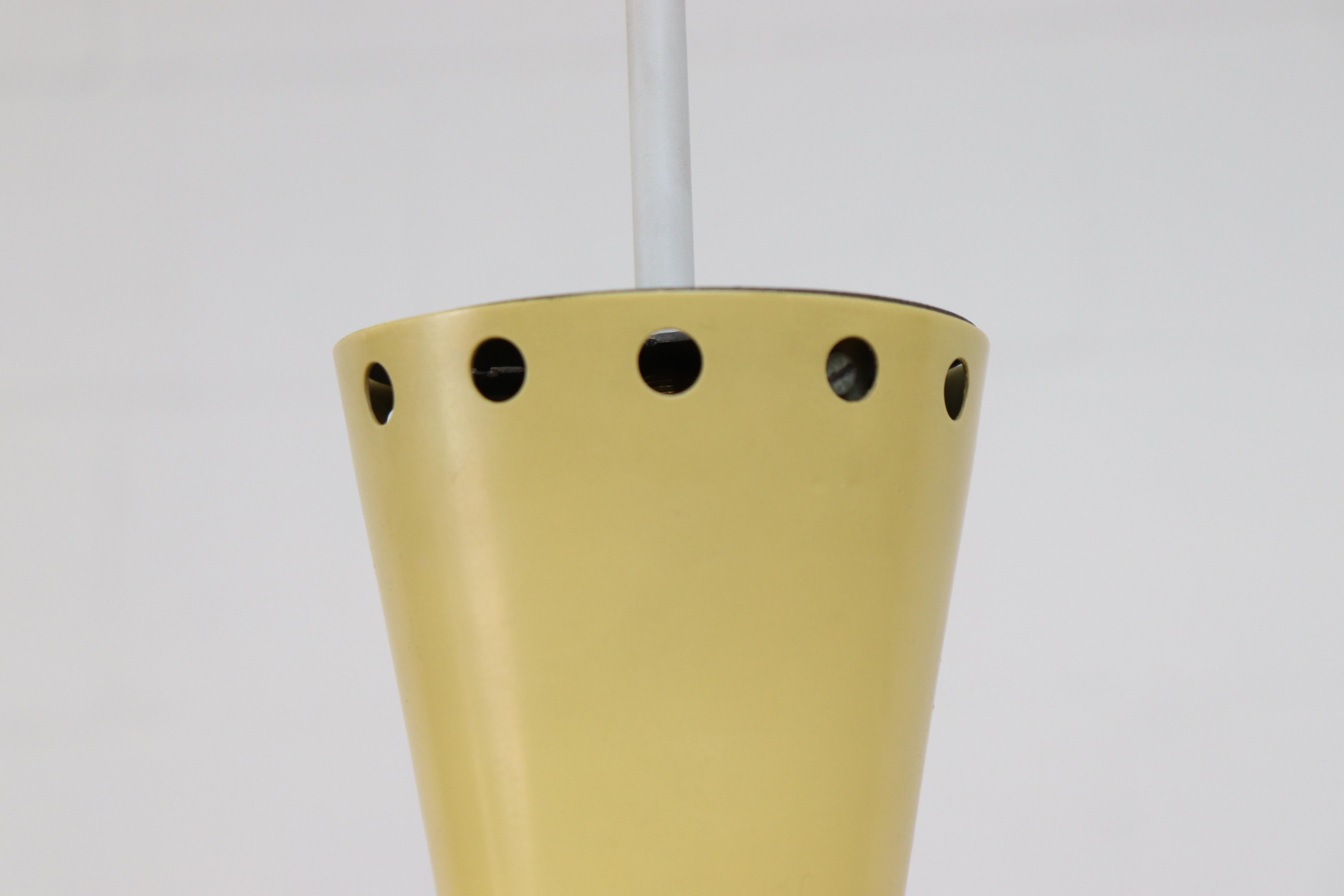 Philips Ceiling Pendant in Pale Yellow with Acrylic Diffuser In Good Condition In Los Angeles, CA