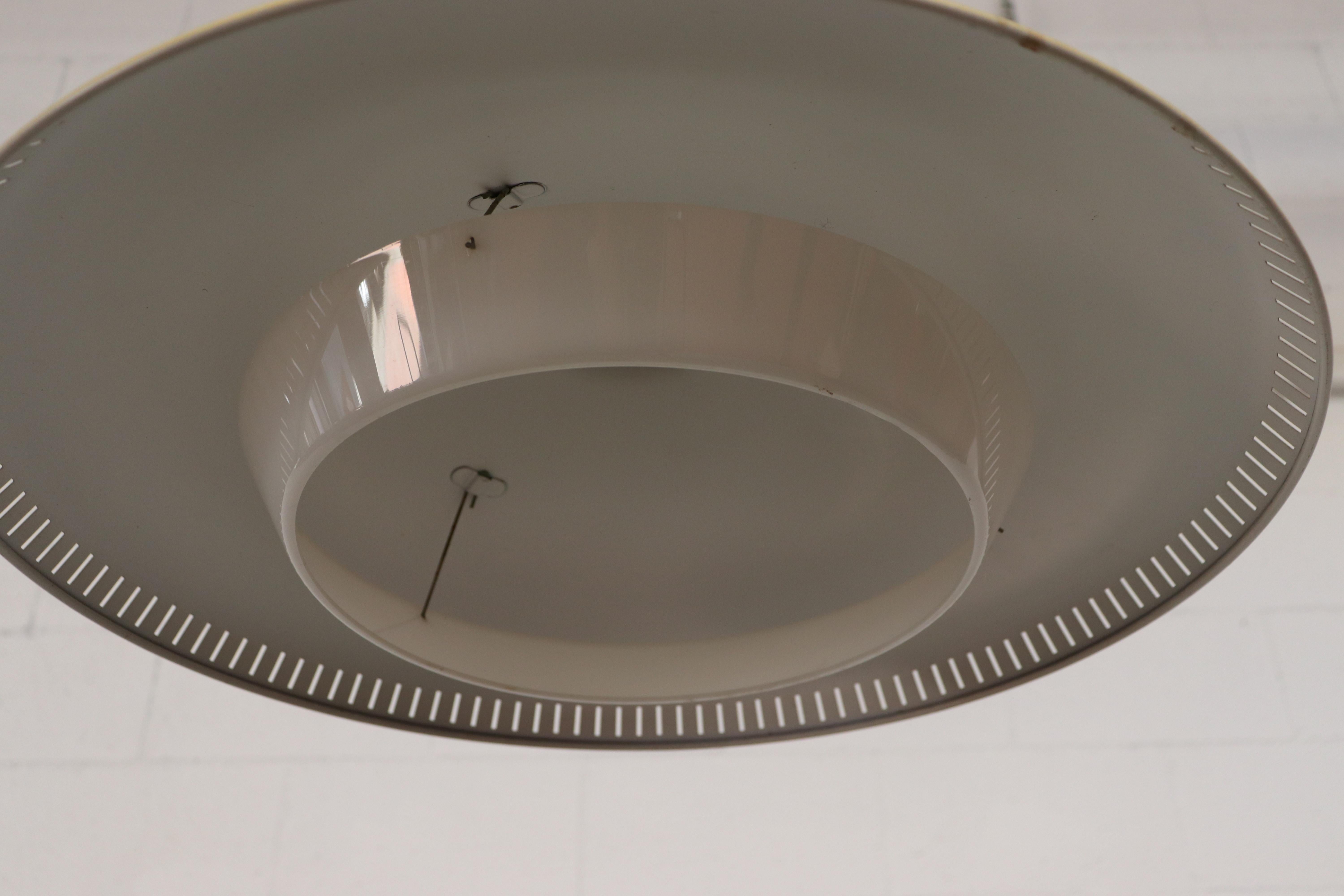 Mid-20th Century Philips Ceiling Pendant in Pale Yellow with Acrylic Diffuser