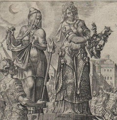 Judith and Holofernes - 1564 Old Master Engraving Religious