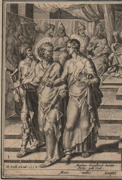 St. Peter and St. Paul Dismissed - 1558 Old Master Engraving Religious