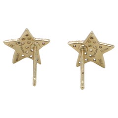 Philips House 14 Karat Yellow Gold Natural Diamond Star Stud Earrings