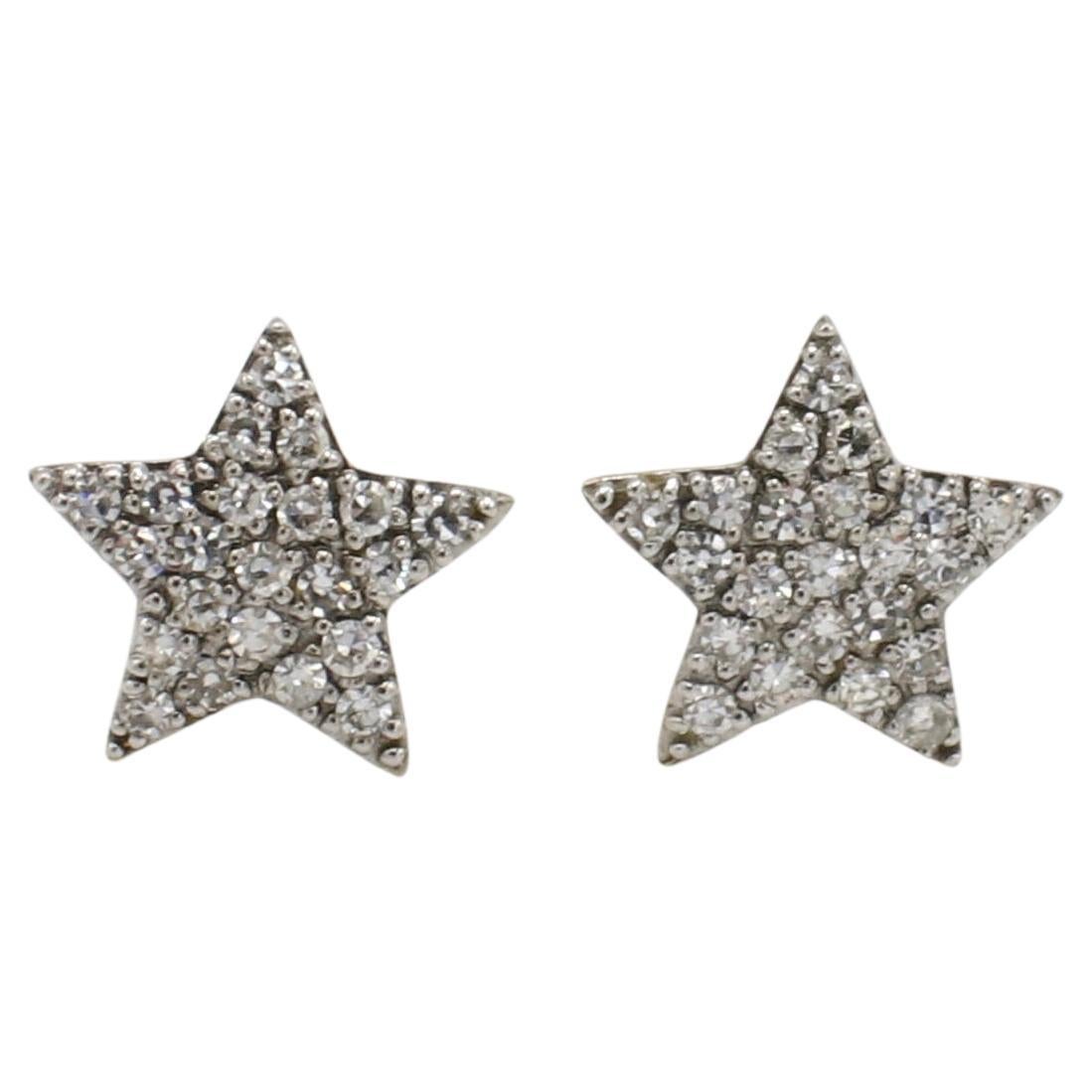 Philips House 14 Karat Yellow Gold Natural Diamond Star Stud Earrings