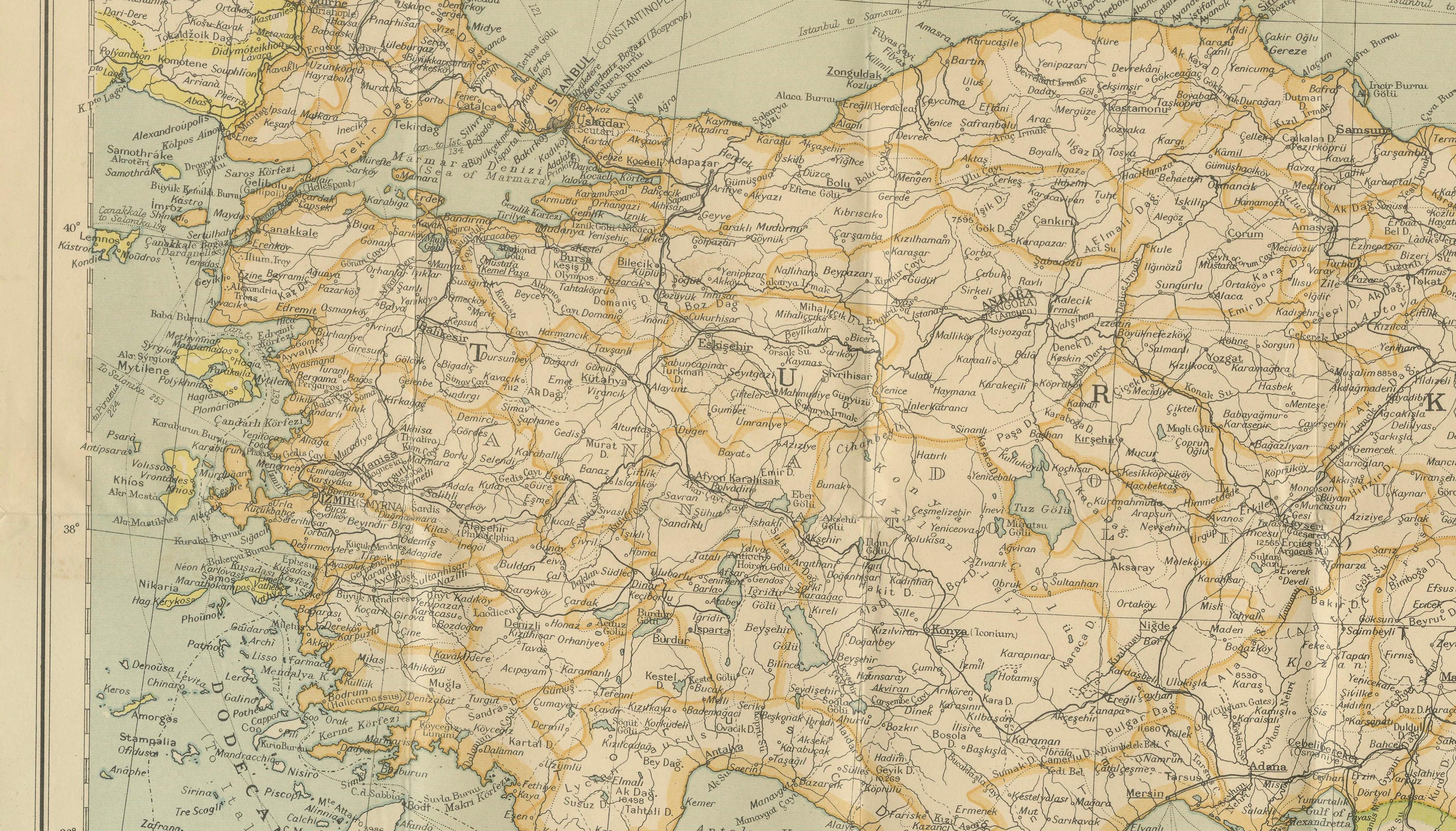 Philips' Imperial Map of Turkey, Syria, Iraq & Transcaucasia, c.1926
