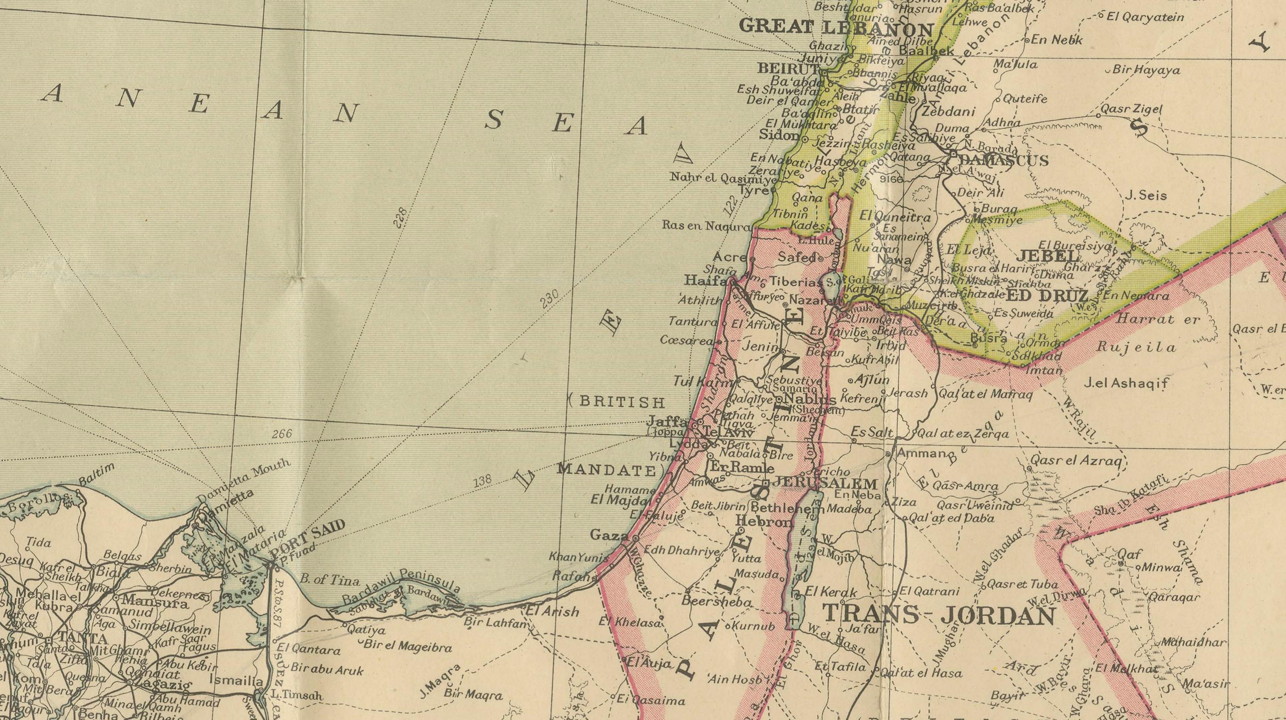 Philips' Imperial Map of Turkey, Syria, Iraq & Transcaucasia, c.1926
