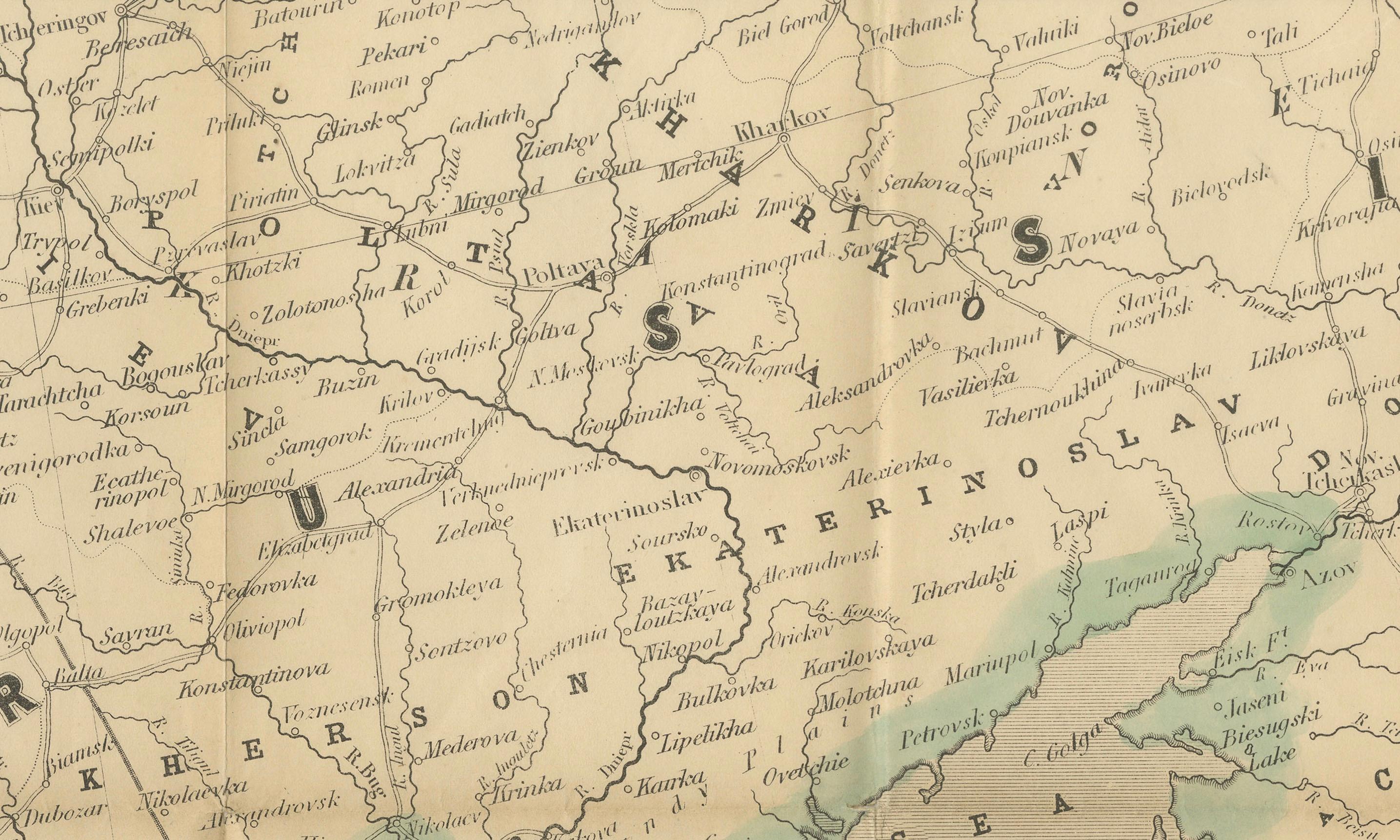 Anglais Philips Map of the Seat of War 1854 - Black Sea, Turkey & Russia Antique Map (en anglais) en vente
