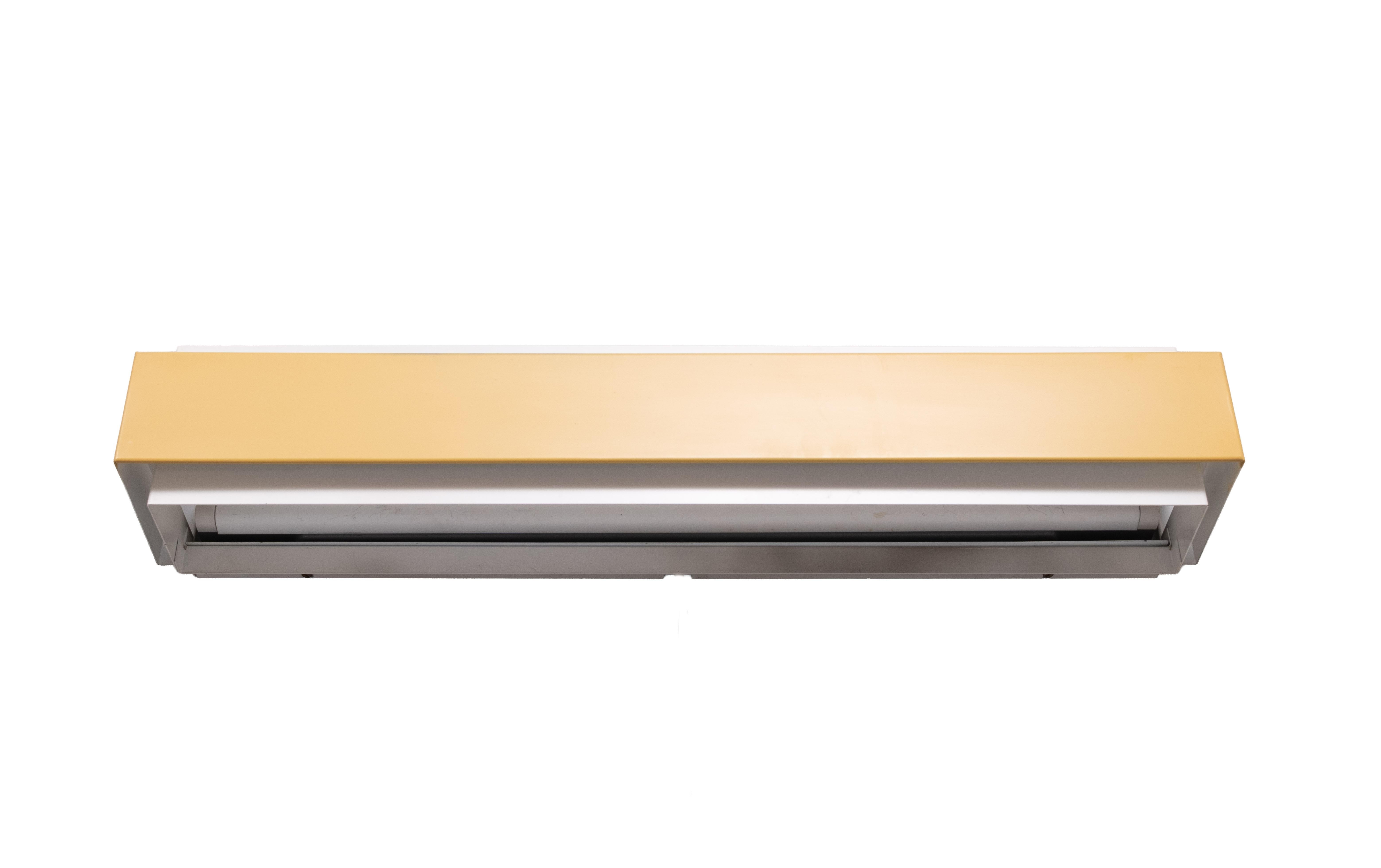 Lampe murale fluorescente rectangulaire en métal Philips 1960 Hollande Bon état - En vente à Den Haag, NL