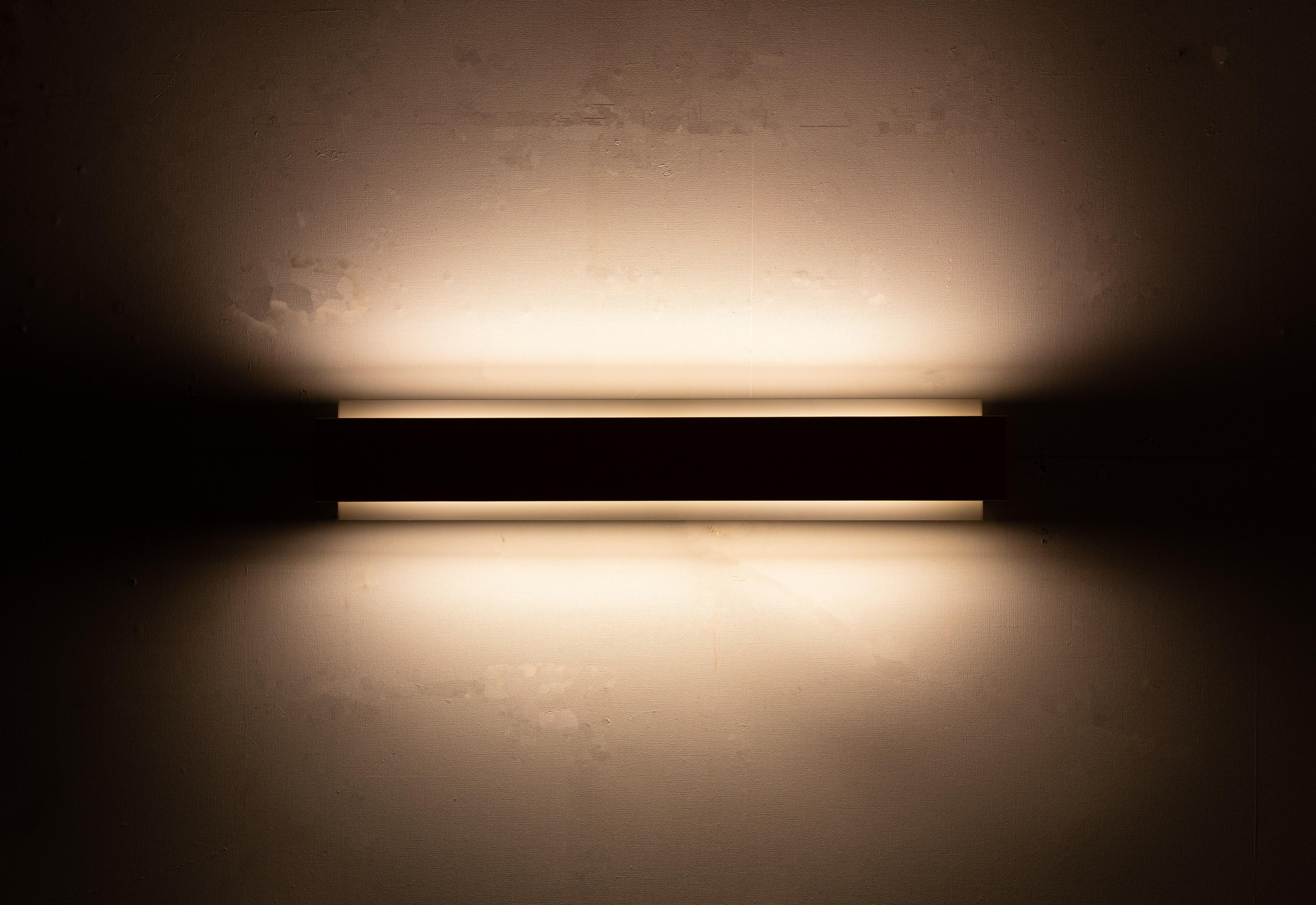 Milieu du XXe siècle Lampe murale fluorescente rectangulaire en métal Philips 1960 Hollande en vente