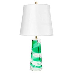 Lampe en verre spiralée Philips moderne du milieu du siècle 'Green' (vert)