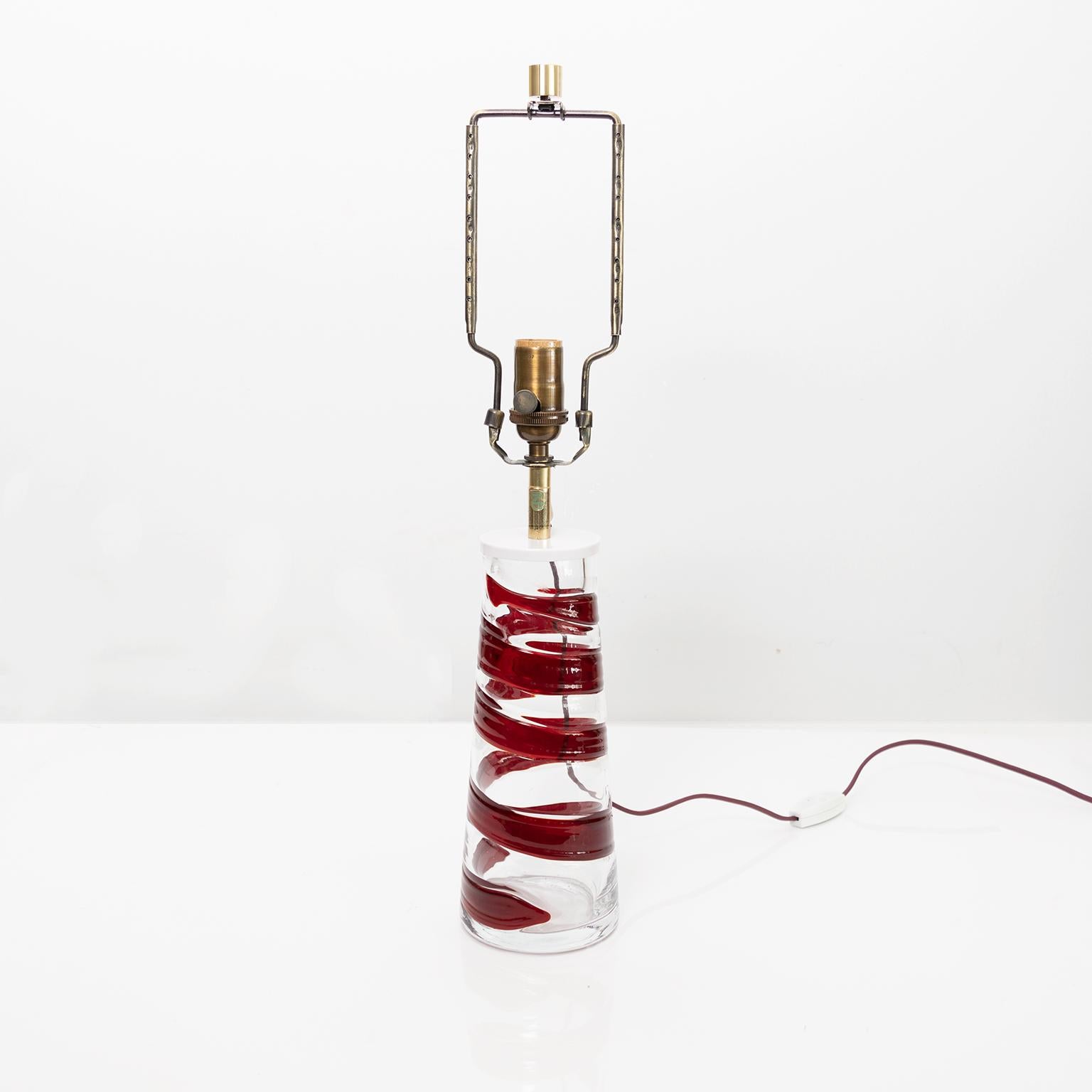 Dutch Philips Mid-Century Modern Spiral Glass Lamp, Red For Sale