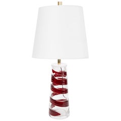 Philips Mid-Century Modern Spiral Glass Lamp, Red