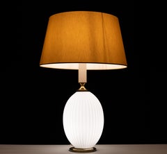 Philips Milk Glass ribbed table lamp design Louis Kalff  1950s