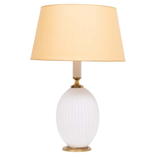 Philips Milk Glass ribbed table lamp design Louis Kalff 1950s For Sale ...