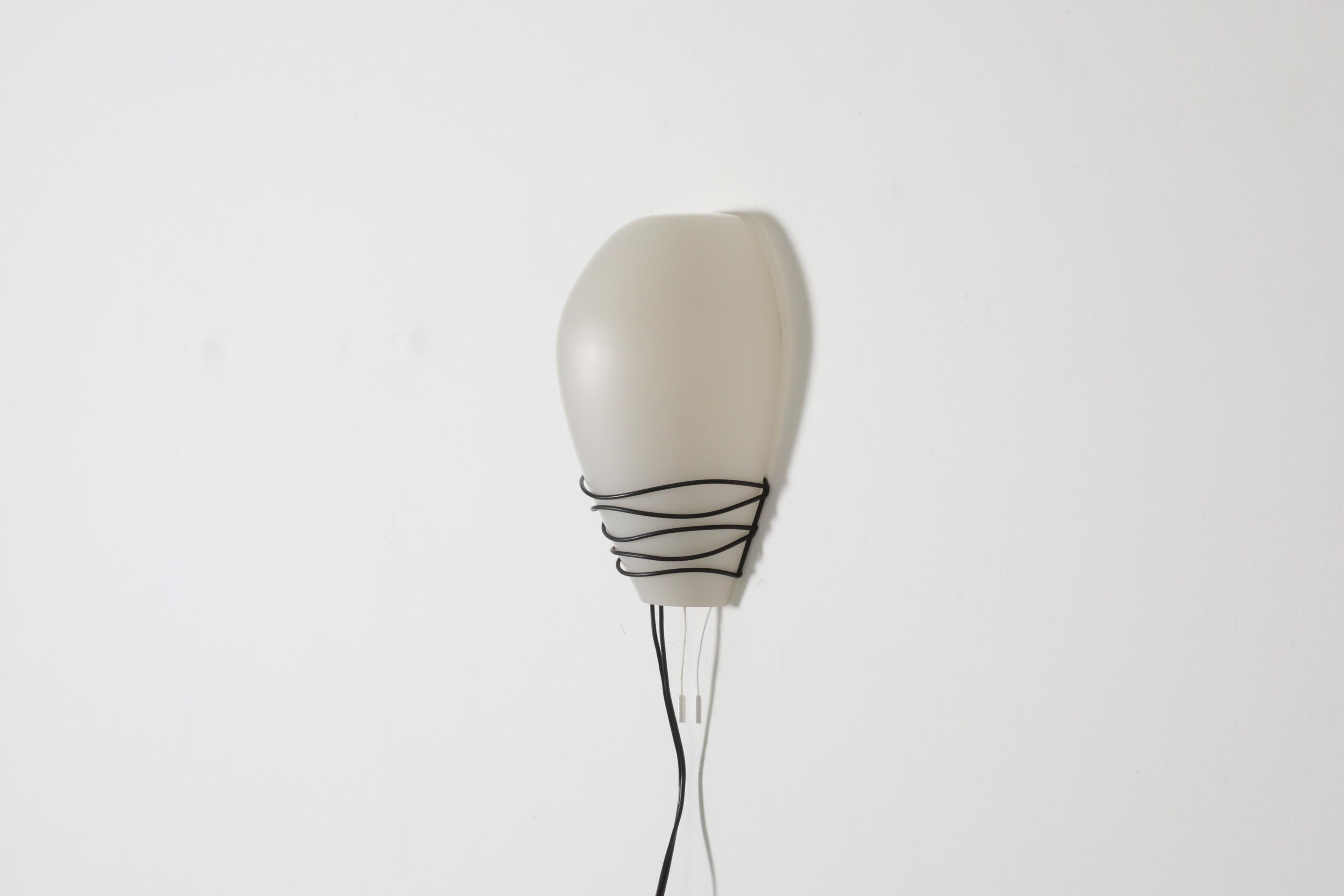 Philips Milk Glass Wall Sconce w/ Black Wire Mount and Milk Glass Shade, 1950's For Sale 1
