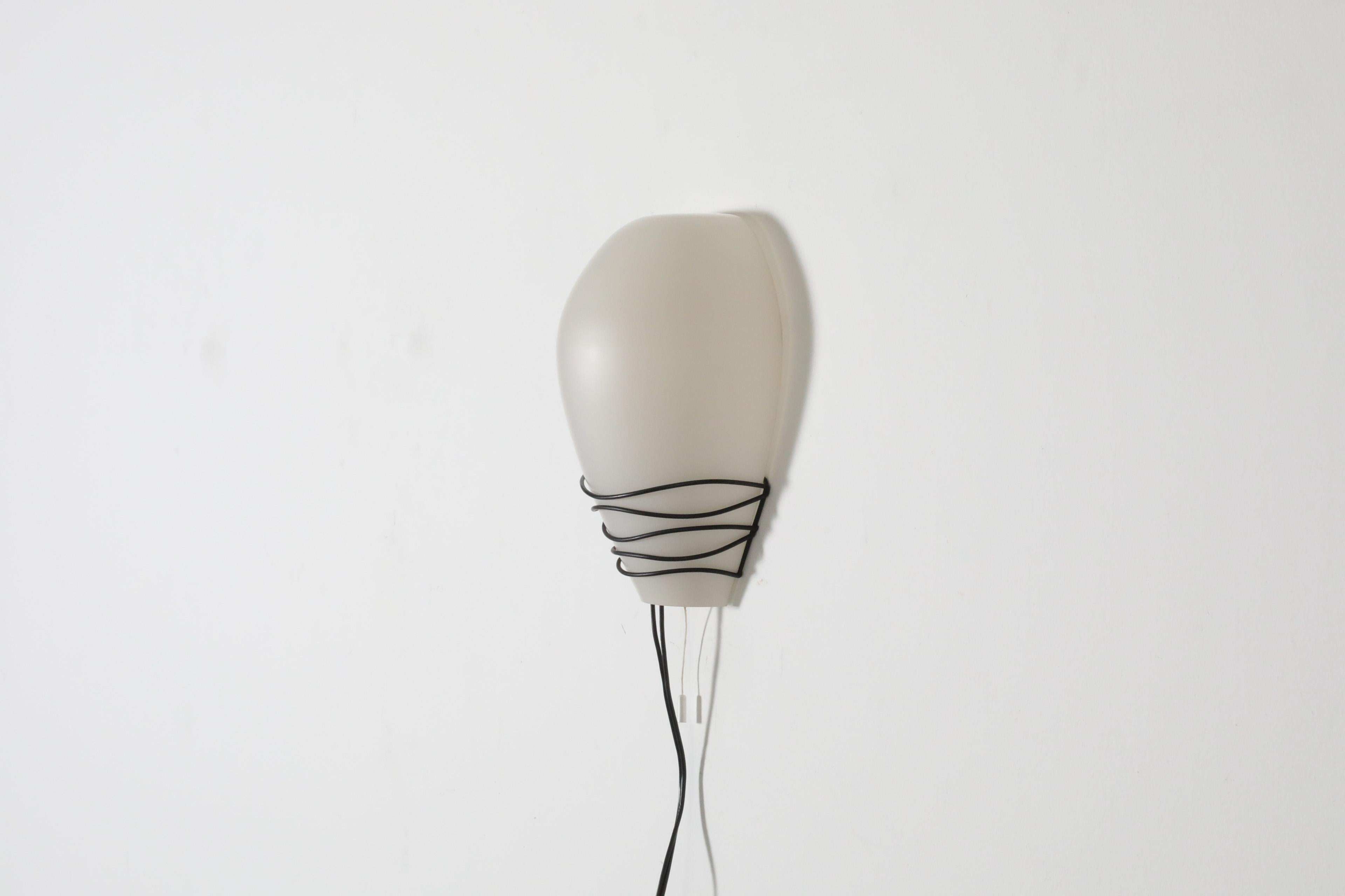 Philips Wall Sconce with Black Wire Mount and Milk Glass Shade, 1950's For Sale 1