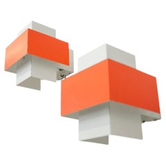 Philips Modelo NWS 33 Apliques Geométricos Naranja Attr. Louis Kalff