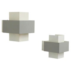 Philips NWS 33 Bauhaus Geometric Wall Sconces, White and Gray