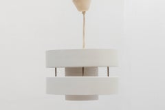 Lampe à suspension Philips en verre opale et métal blanc, design néerlandais, années 1960