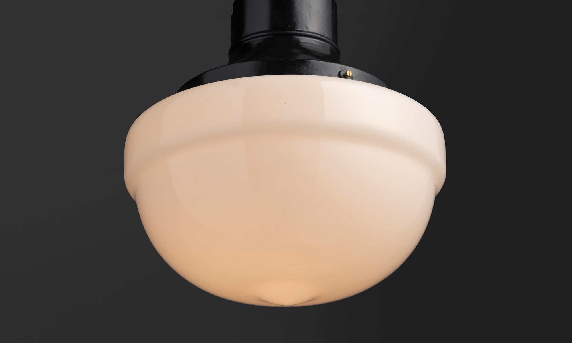 Early 20th Century Philips Pendant with Opaline Glass, Netherlands circa 1920 For Sale