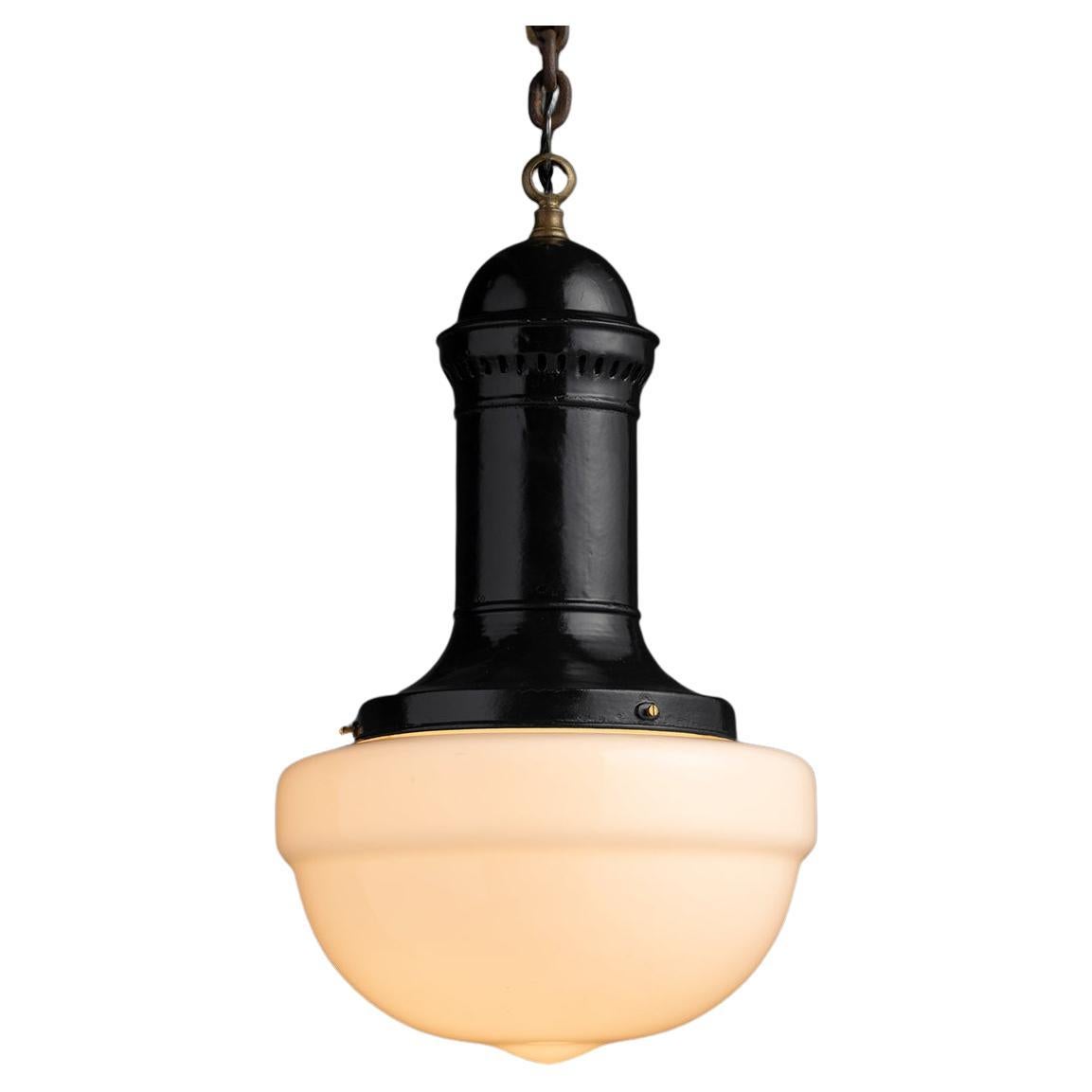 Philips Pendant with Opaline Glass, Netherlands circa 1920 For Sale